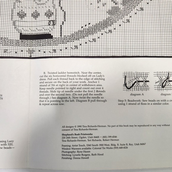 Shepherd's Bush Cross Stitch Pattern Leaflet Shepherd's Earth 1990 Chart Marked - Picture 8 of 9